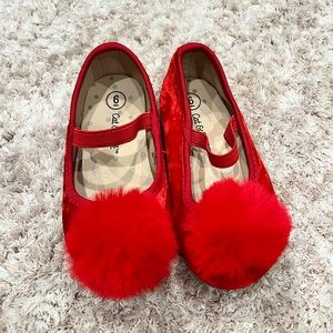 Holiday Pom Velvet Shoes